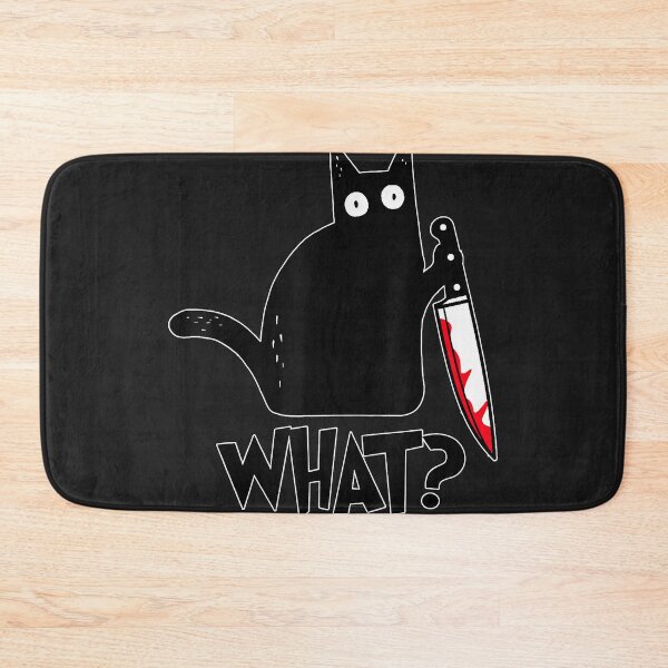 Item preview, Cat what funny black cat shirt, murderous cat with knife designed and sold by DelfinaAlejand.
