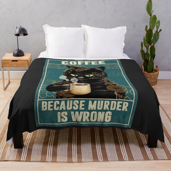 Item preview, Cat Tattoo Coffee Because Murder Is Wrong Classic T-Shirt designed and sold by Jameordle.