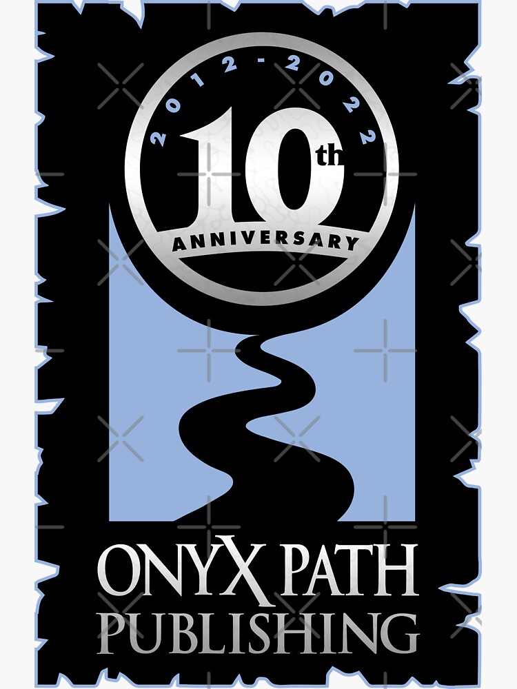Thumbnail 3 of 3, Sticker, OPP10: Onyx Path 10th Anniversary designed and sold by TheOnyxPath.