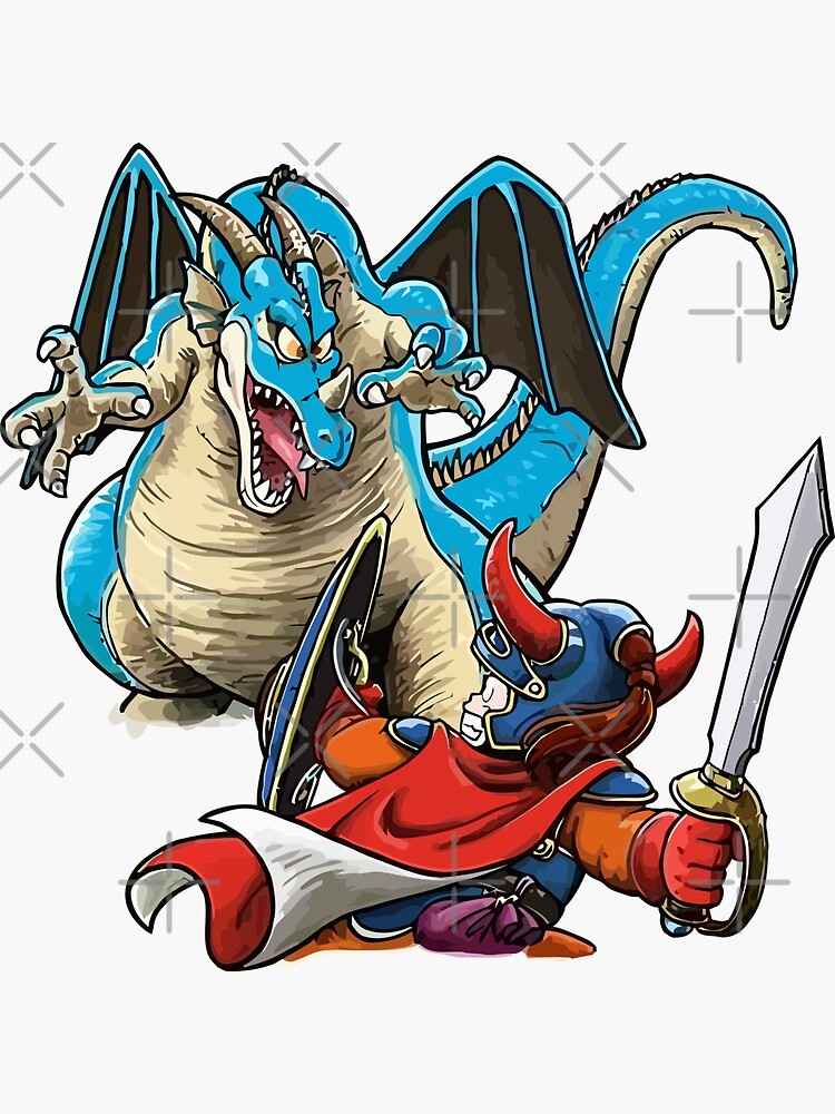 "Dragon Warrior Hero Versus Dragon Dragon Quest" Sticker by