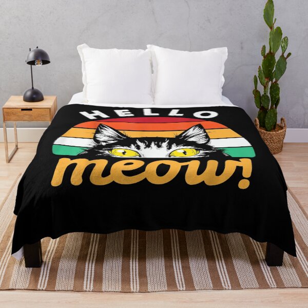 Artikelvorschau, Hallo Meow Cat Lover Retro Style T-Shirt entworfen und verkauft von Swankhuizen.