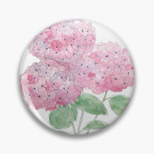 Item preview, Tres flores de hortensia rosa pintadas a mano con tinta y acuarela. designed and sold by SelenePaintings .