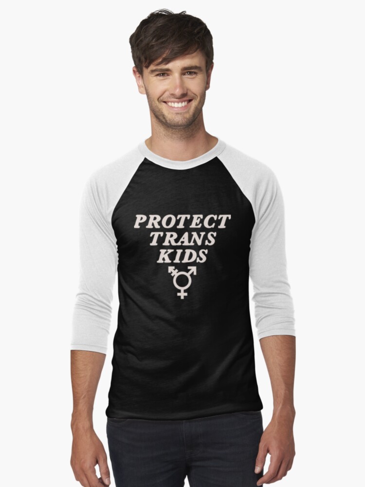 Thumbnail 1 von 3, Baseballshirt mit 3/4-Arm, schützen trans Kinder designt und verkauft von craftordiy.
