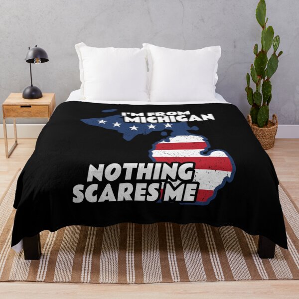 Item preview, Distressed I'm From Michigan Home State MI Nothing Scares Me design designed and sold by Merchking1.