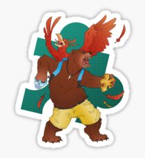 A Bear and Bird Sticker