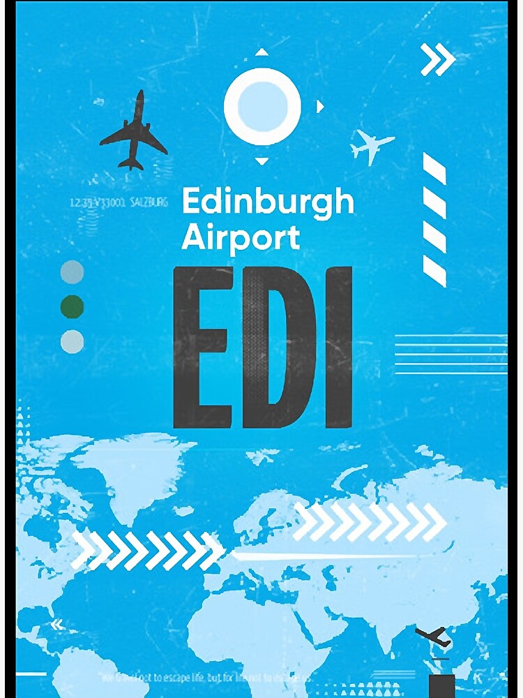 Discover EDI Edinbutgh airport code Premium Matte Vertical Poster