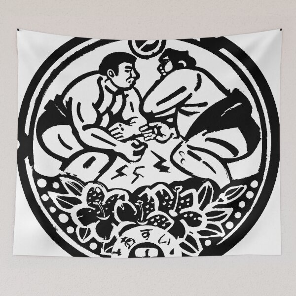 Item preview, Sumo and flower motif on manhole in Japan designed and sold by mattraski.