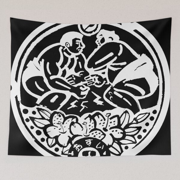 Item preview, Sumo and flower motif on manhole in Japan - white designed and sold by mattraski.
