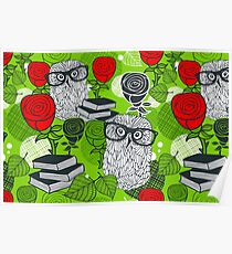 Red roses and clever owls Poster