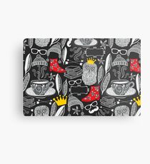 White on black Metal Print