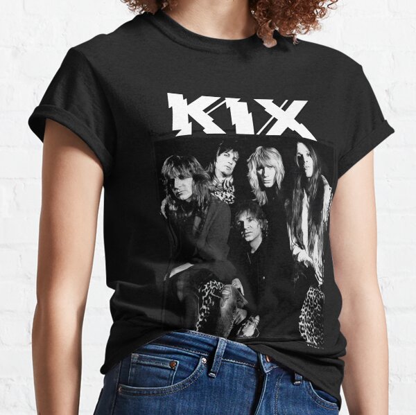 Kix Rock Band Black T Shirt 2 side Size S To 4XL Men U2175