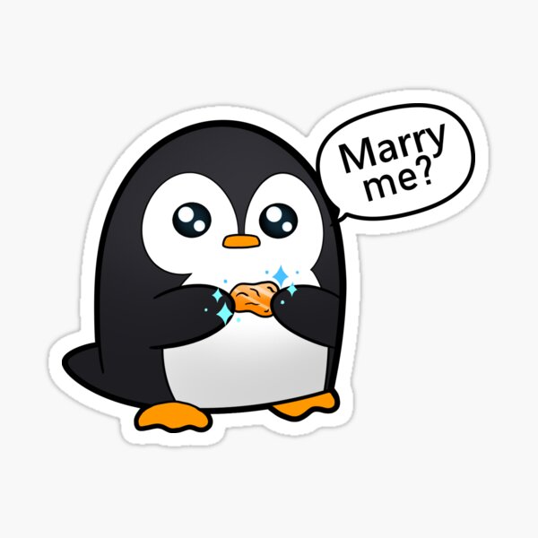Item preview, Marry Me Penguin  designed and sold by VAFoxDesigns.