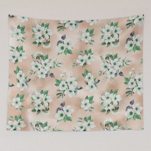 Item preview, Delicate white wildflowers watercolor designed and sold by Orianah.