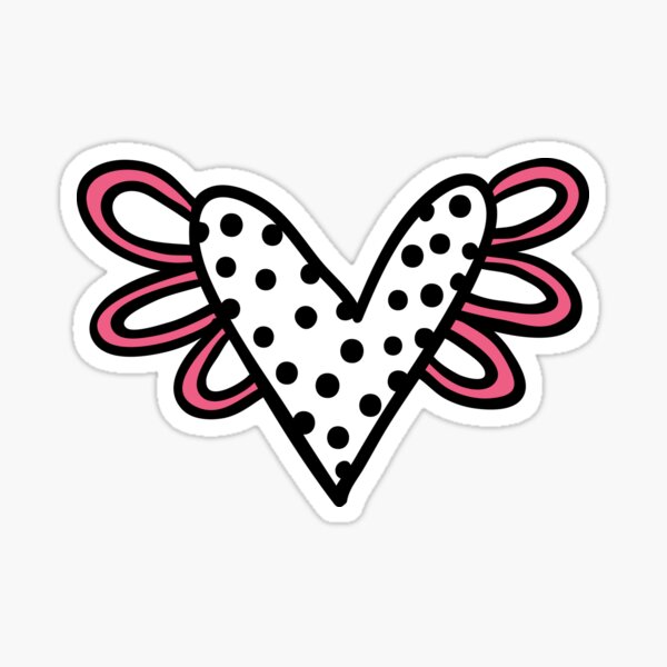 Flying Heart White Sticker