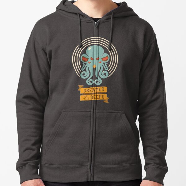 Cthulhu, Dreamer in the Deeps Zipped Hoodie