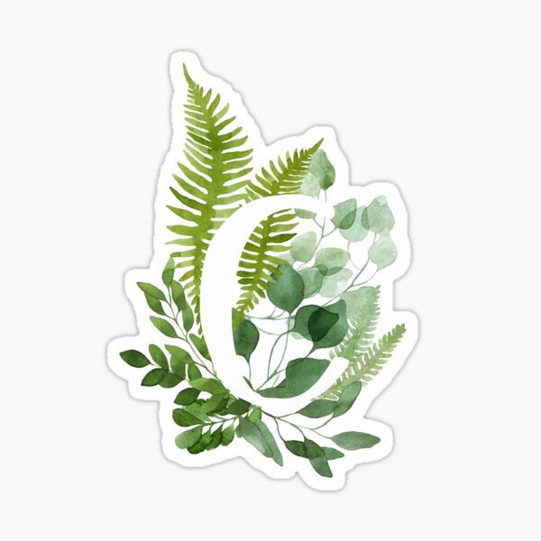 Floral letter C Sticker