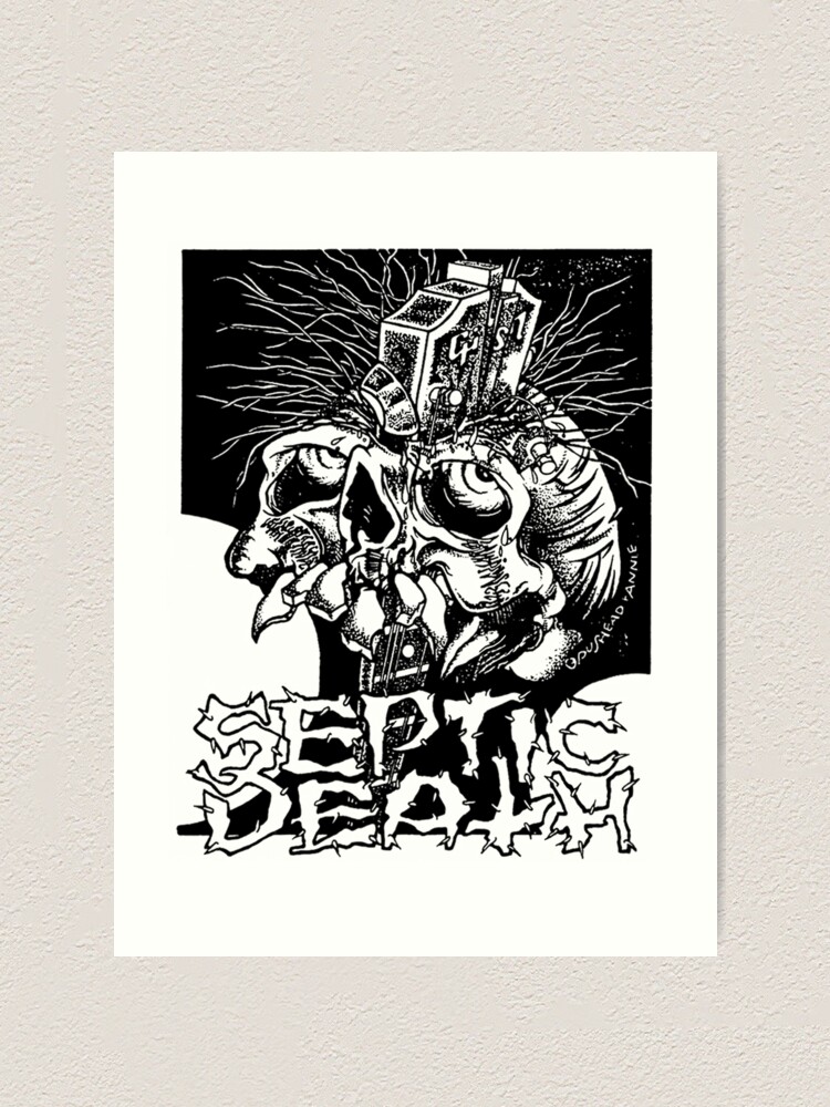 Pushead Septic Death Guitar Neck Thru Skull