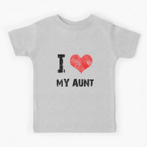 Women's Oversized Auntie T-Shirt - Cute Love Heart Design Funny Aunt Shirt Cotton Blend