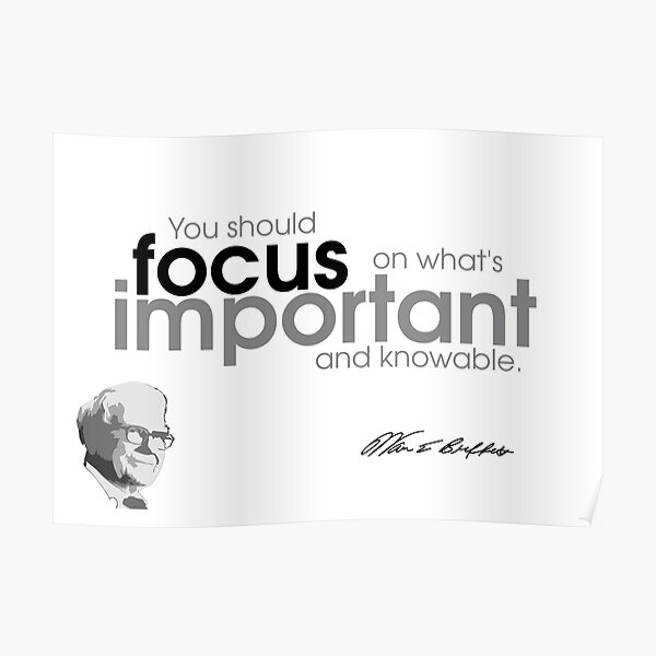 focus is important - warren buffett Poster