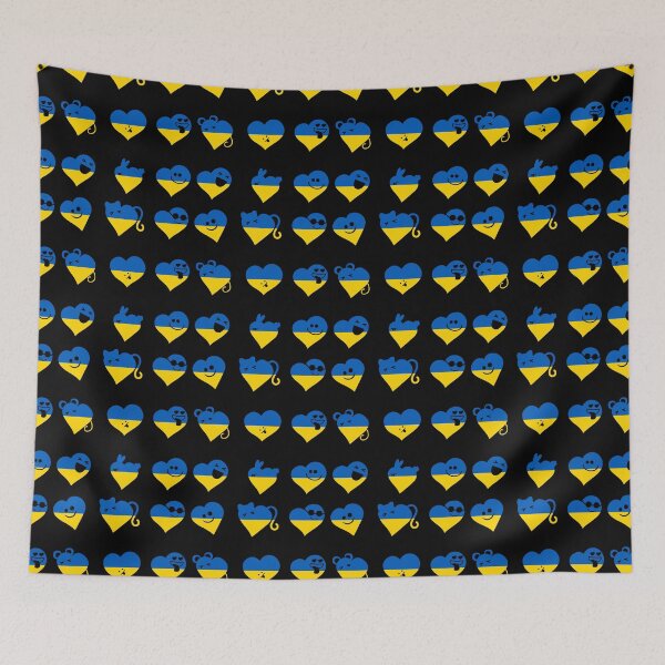 Item preview, Ukraine flag Fluffy Hearts love designed and sold by EpicMaps.