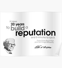 20 years reputation - warren buffett Poster