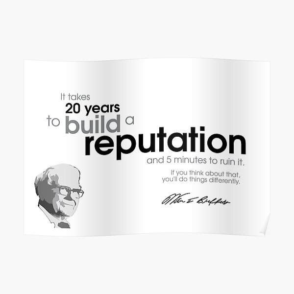 20 years reputation - warren buffett Poster