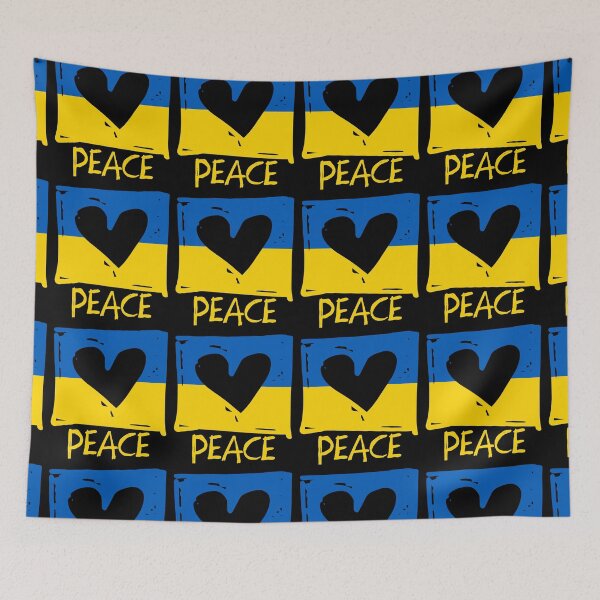 Item preview, Ukraine flag Peace blue yellow heart designed and sold by EpicMaps.