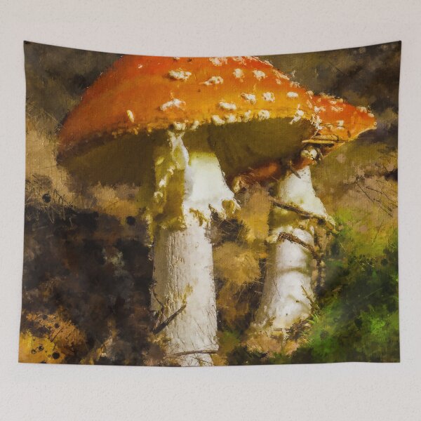 Item preview, Amanita Muscaria Mushroom Vintage, Cute Amanita Muscaria Botanical Art, Original Fly Amanita Mushroom, Muscimol Mushroom Lover designed and sold by Paintcorner.