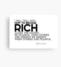 how to become rich - warren buffett Canvas Print