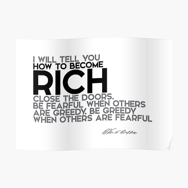 how to become rich - warren buffett Poster