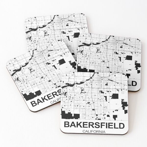 Item preview, Bakersfield Black white Map Art California USA designed and sold by EpicMaps.