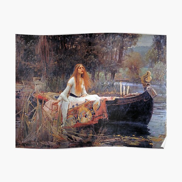 Poster John William Waterhouse The Lady of Shalott with Border