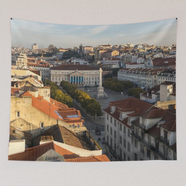 Item preview, Sun and Shade Over Rossio Square in Lisbon Portugal designed and sold by Georgia Mizuleva.