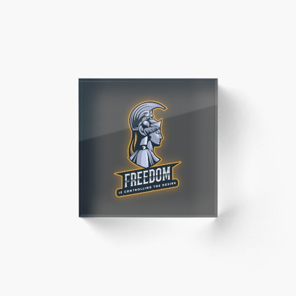 Artikelvorschau, Freedom Is Controlling The Desire Brave Statue- Inspiring Stoic Quotes entworfen und verkauft von NameZpod.