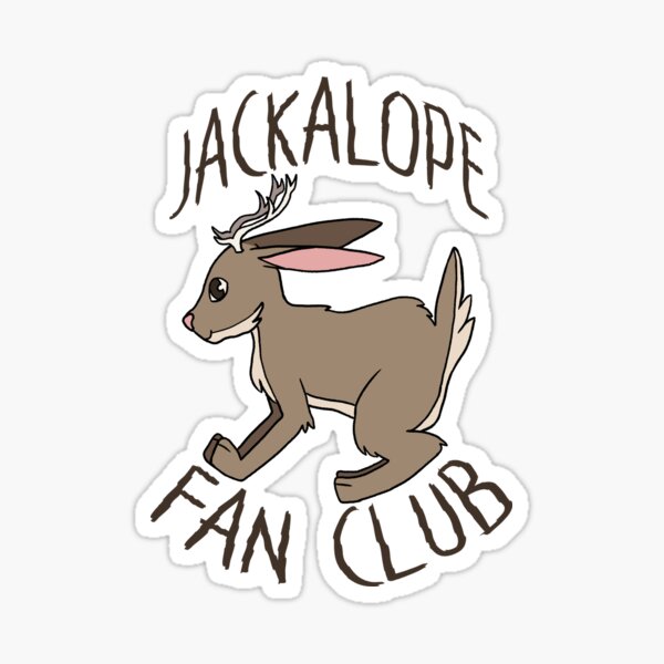 Cute Jackalope Fan Club Cartoon Sticker