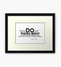 do things right (v2) - warren buffett Framed Print