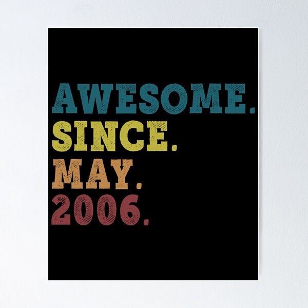 Item preview, Awesome Since May 2006 Retro Vintage 16th Birthday Gift designed and sold by designbychow.