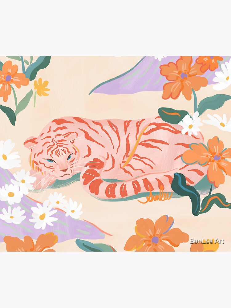 Pink Tiger in Wild Garden by sunleeart