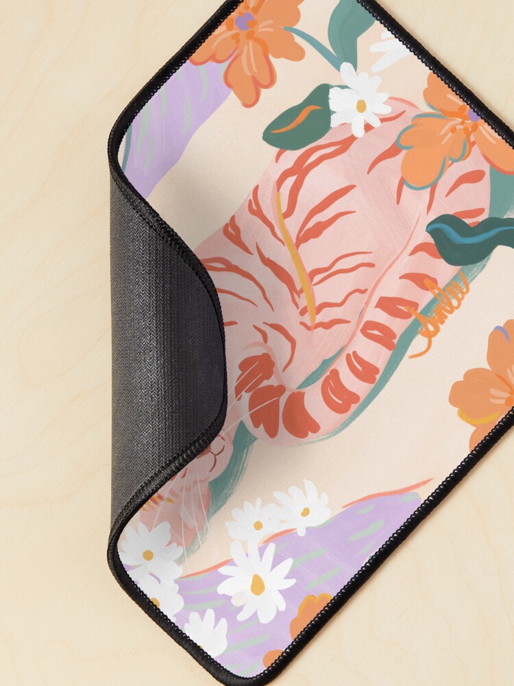 Alternate view of Pink Tiger in Wild Garden Mouse Pad