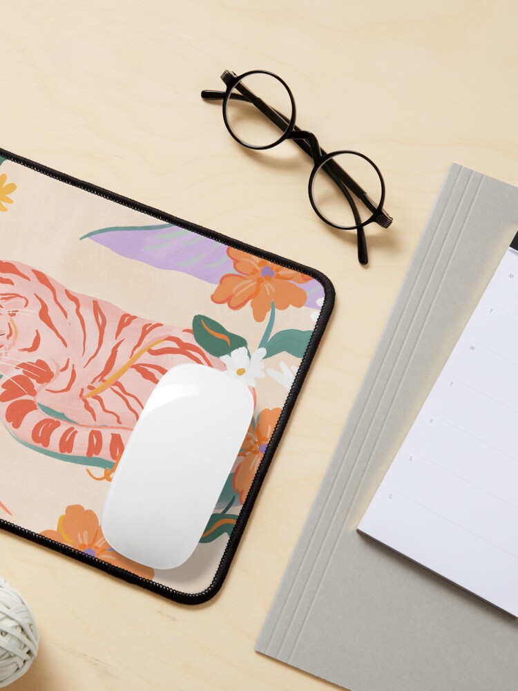 Alternate view of Pink Tiger in Wild Garden Mouse Pad