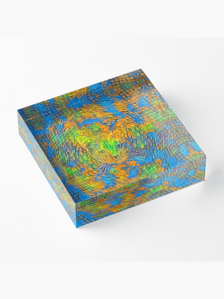 Alternate view of Cat. Every day is Earth Day. Acrylic Block