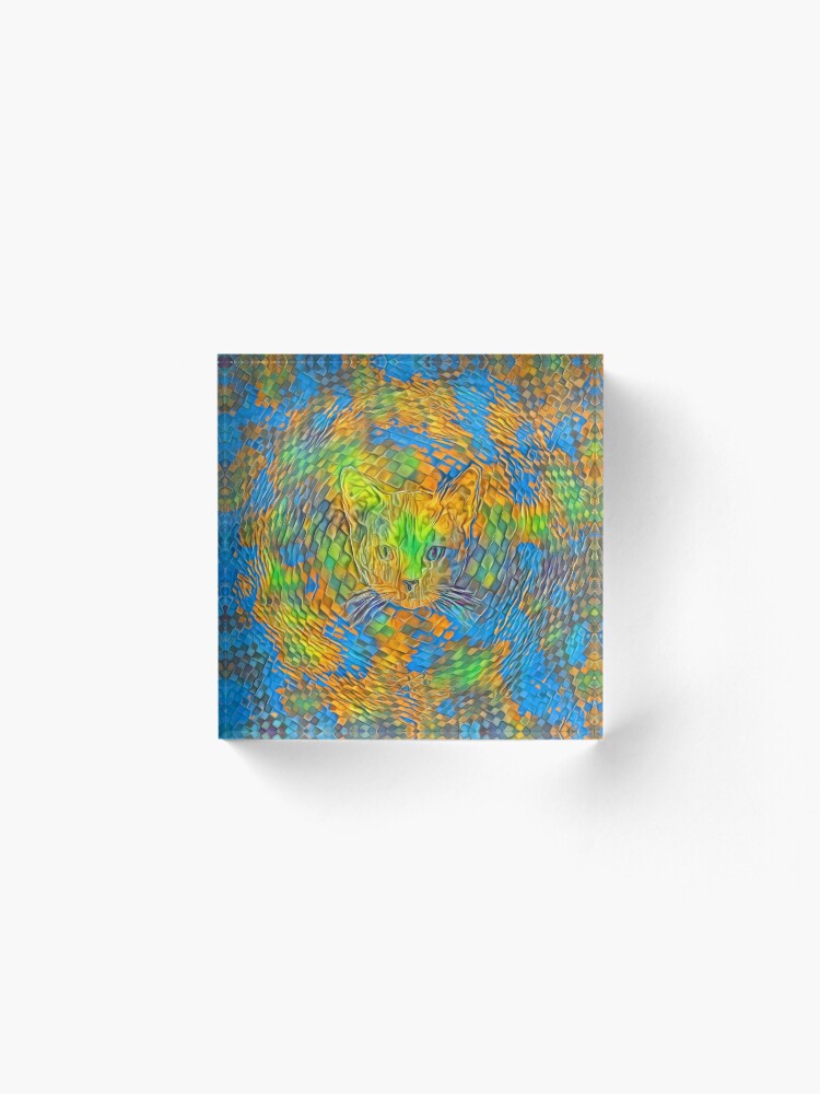 Alternate view of Cat. Every day is Earth Day. Acrylic Block
