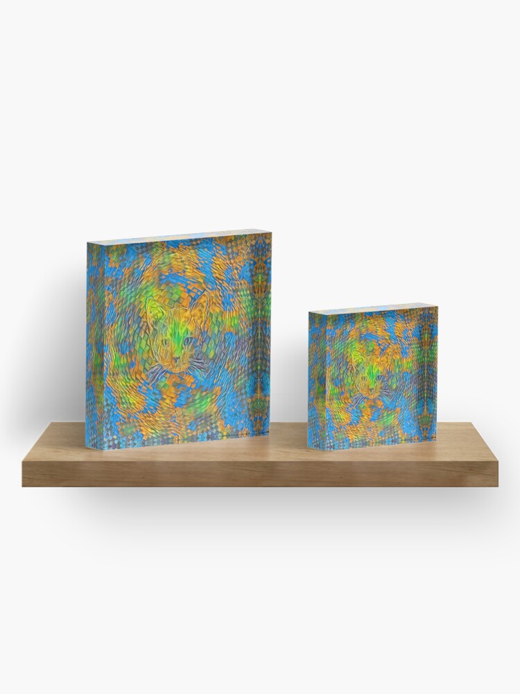 Alternate view of Cat. Every day is Earth Day. Acrylic Block