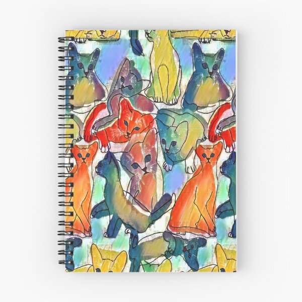 Item preview, cats , linart, color spots, multicolored cats, abyssinian cats, lots of cats, charming, cute designed and sold by Maria Mihailova.