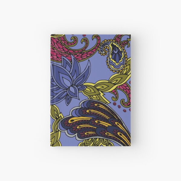 Paisley of '71 - black on blue Hardcover Journal