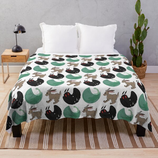 Mothman, Nessie, and Jackalope Pattern Throw Blanket