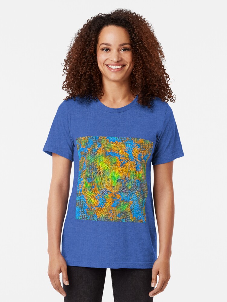 Alternate view of Cat. Every day is Earth Day. Tri-blend T-Shirt
