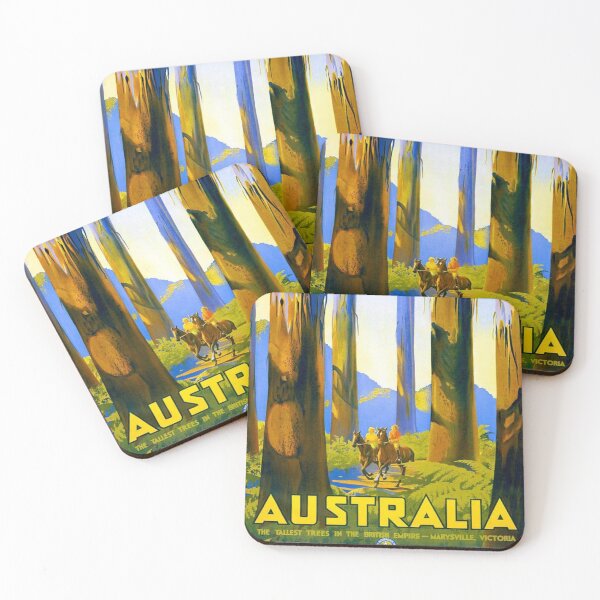 Item preview, Vintage Australian travel poster - Australia the tallest trees in the British Empire designed and sold by heymate.