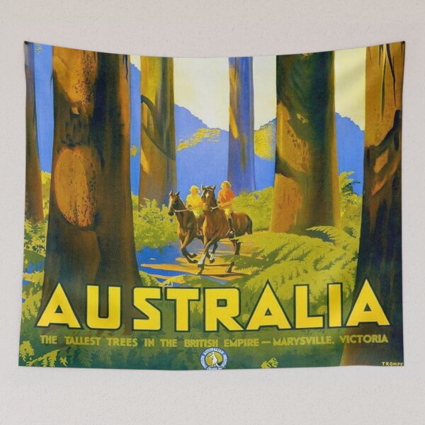 Item preview, Vintage Australian travel poster - Australia the tallest trees in the British Empire designed and sold by heymate.
