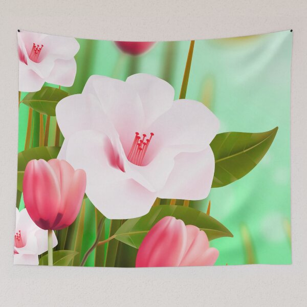 Item preview, White Salmon Flowers Art  designed and sold by Tshirtstory.
